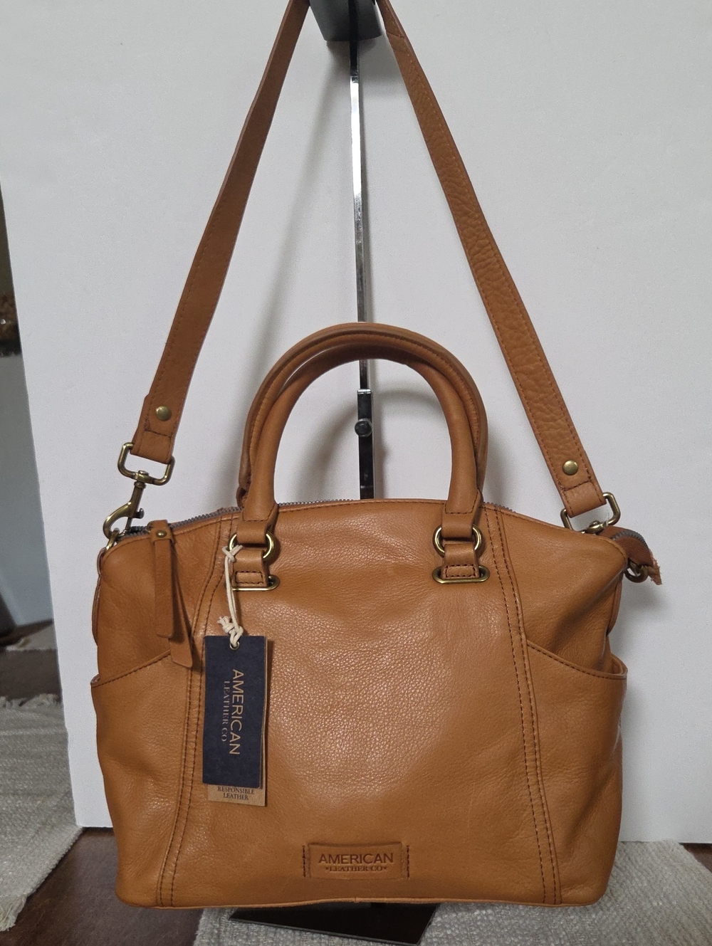 Phoenix Dome Satchel Cafe Latte with Detachable Strap